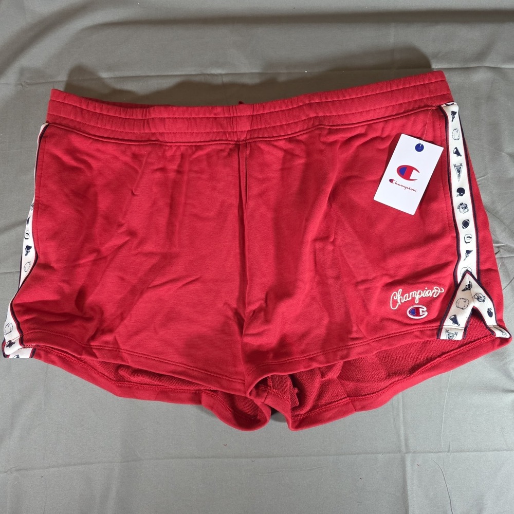 Champion Elective Shorts Womens 2XL Red NWT Side Tape Motif